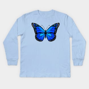 Blue butterfly Kids Long Sleeve T-Shirt